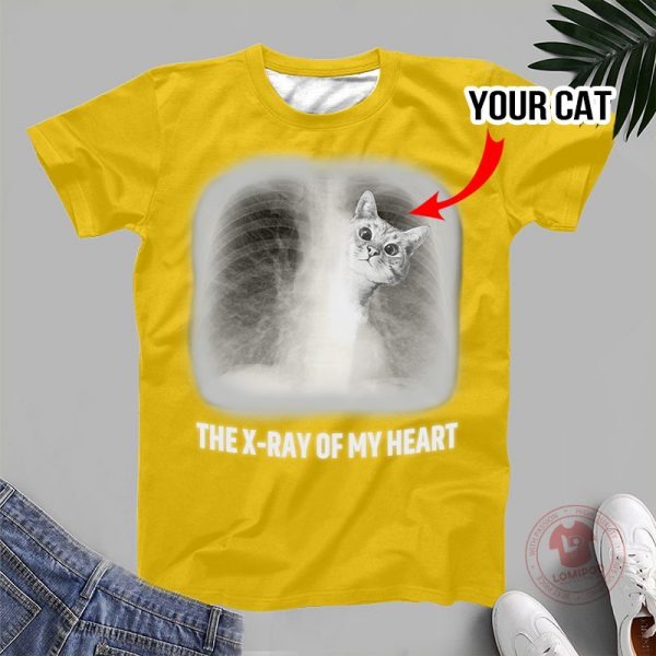 The x ray of my heart personalized cat 3D hoodie 2
