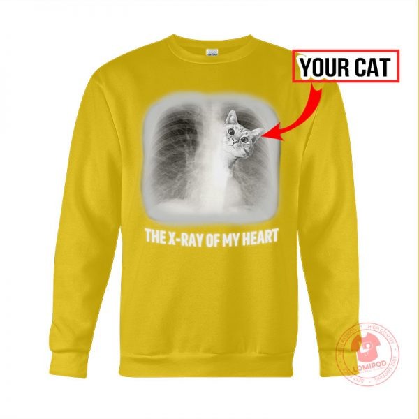 The x ray of my heart personalized cat 3D hoodie 3