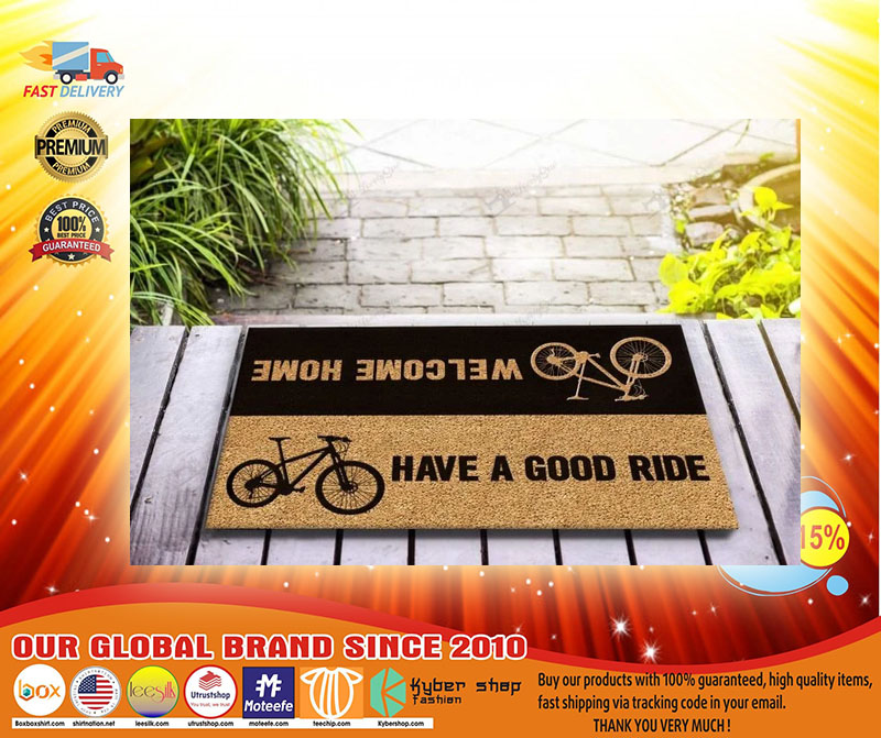 Bicycle welcome home have a good ride doormat3
