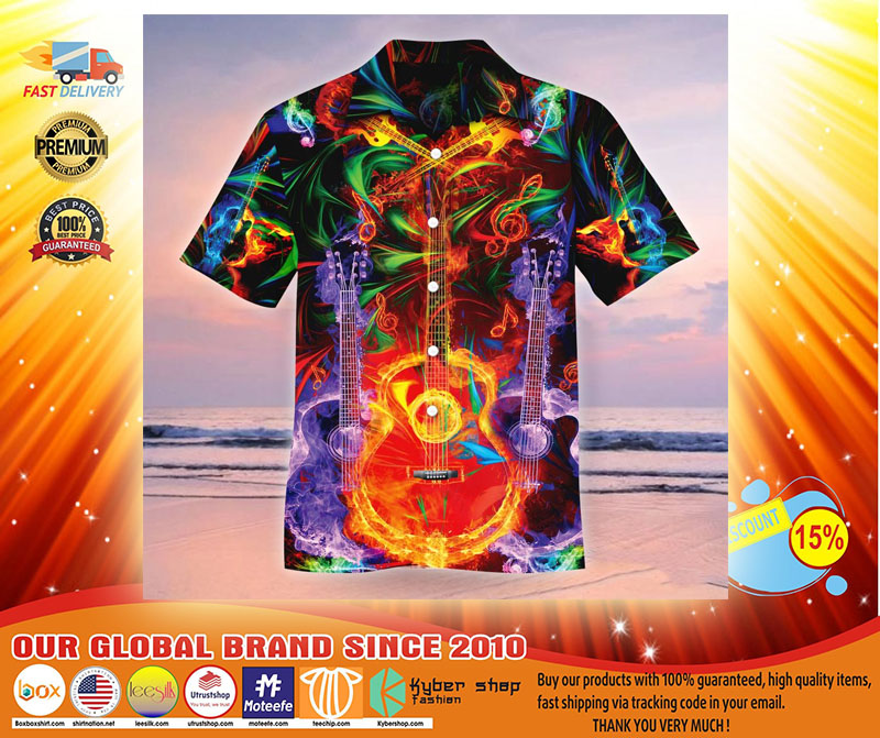 Neon Guitar Hawaiian shirt3
