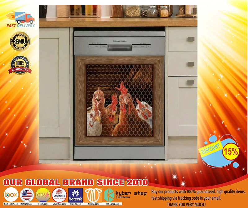 Rooster chicken decor kitchen dishwasher3