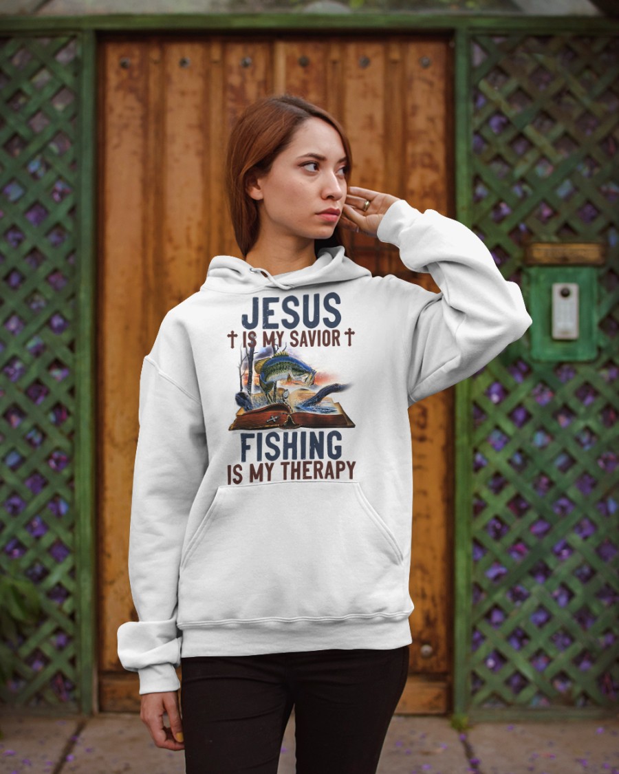 Jesus Is My Savior Fishing Is My Therapy Shirt0
