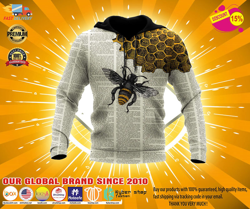 Bee dictionary page 3D hoodie2