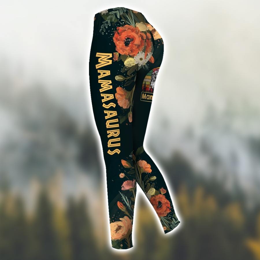 Dont mess with mamasaurus vintage 3D hoodie and legging3