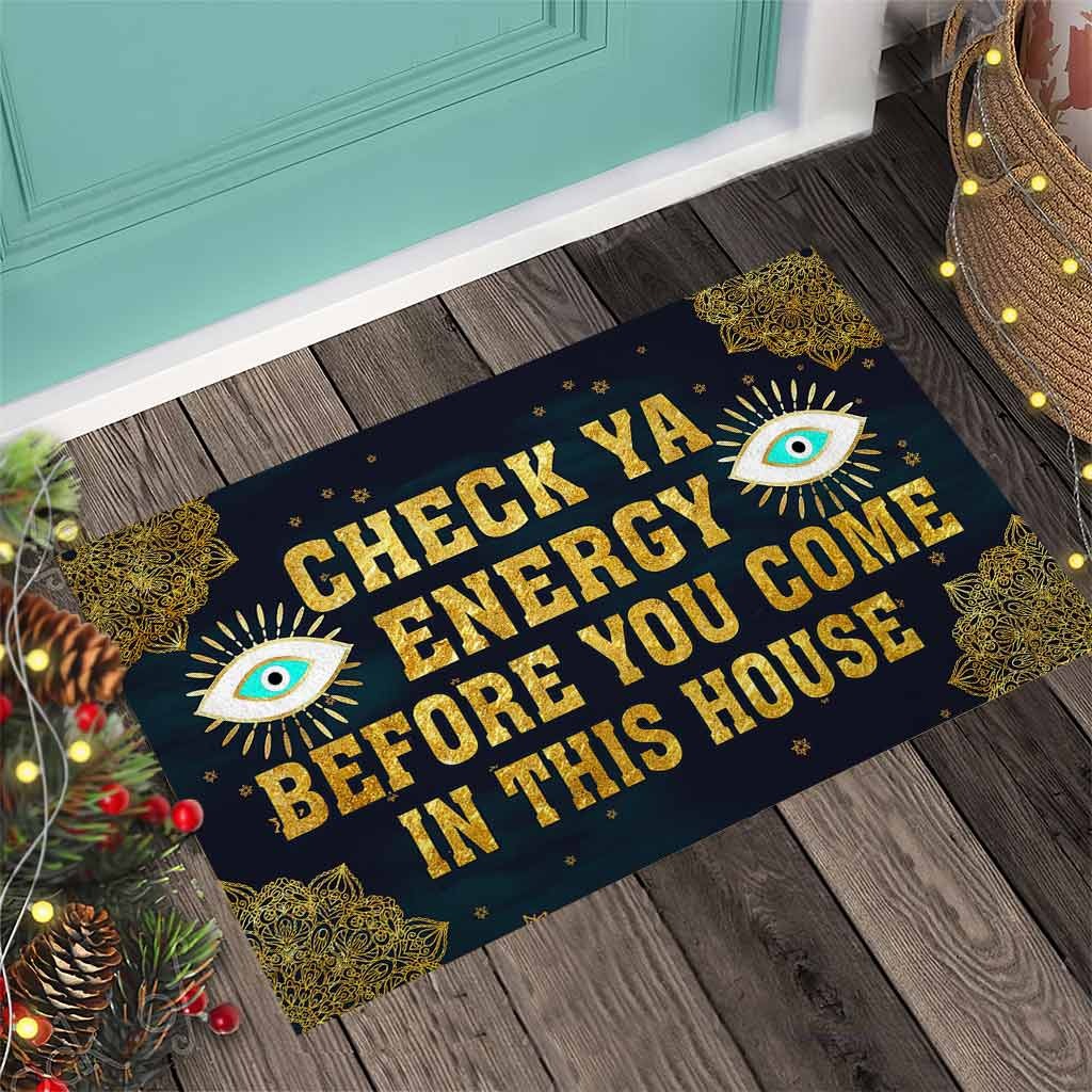 Evil eyes Check ya energy before you come in this house doormat2 1