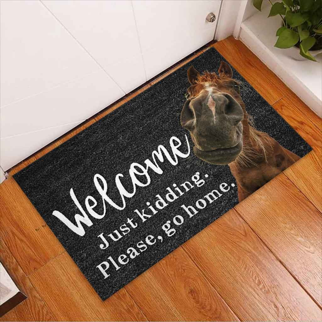 Horse welcome just kidding please go home doormat3 1