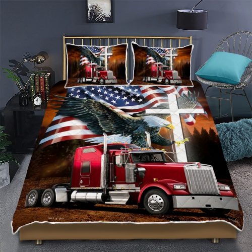 Jesus American eagle trucker quilt bedding set2