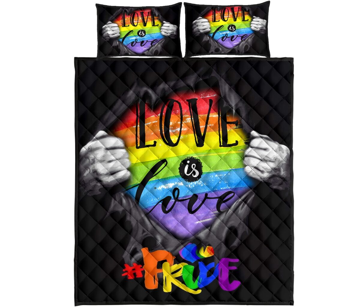 LGBT love is love quilt bedding set4