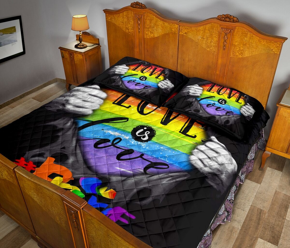 LGBT love is love quilt bedding set3