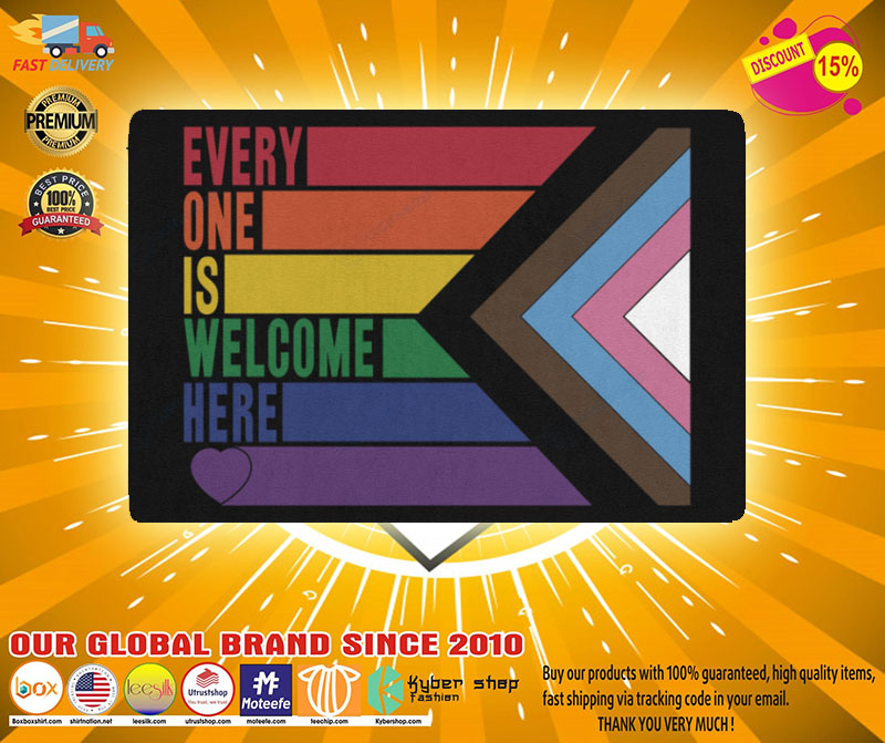 Rainbow LGBT Everyone is welcome here doormat2