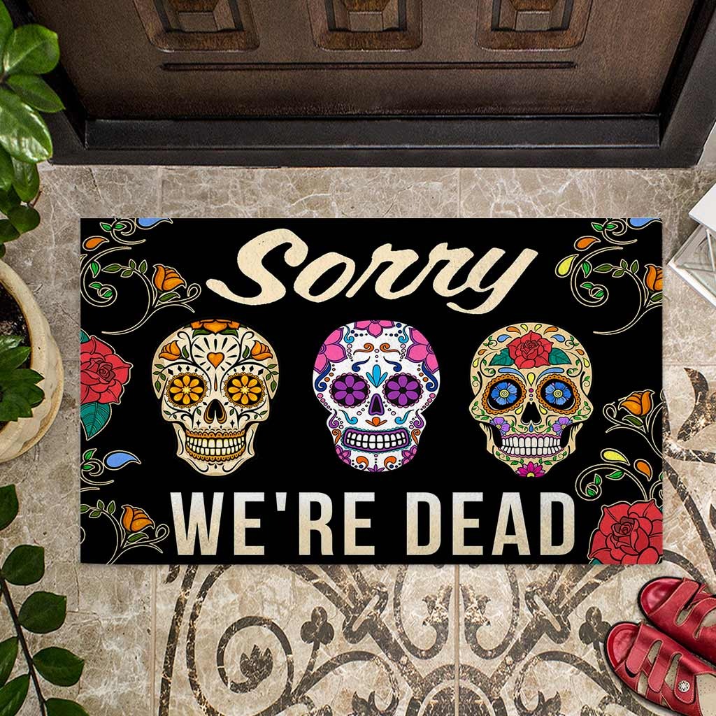Skull coloful sorry were dead doormat4 1