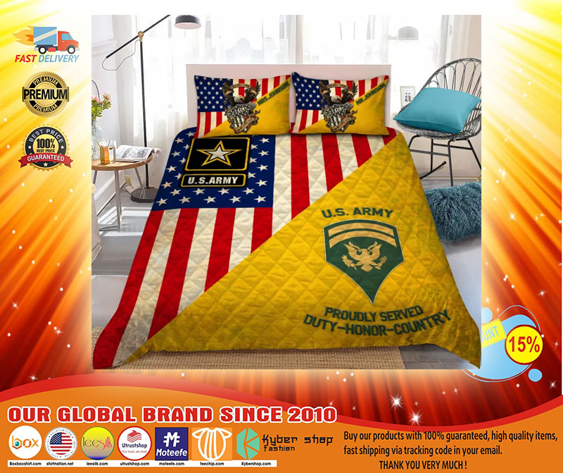 Us army proudly served duty honor country bedding set3