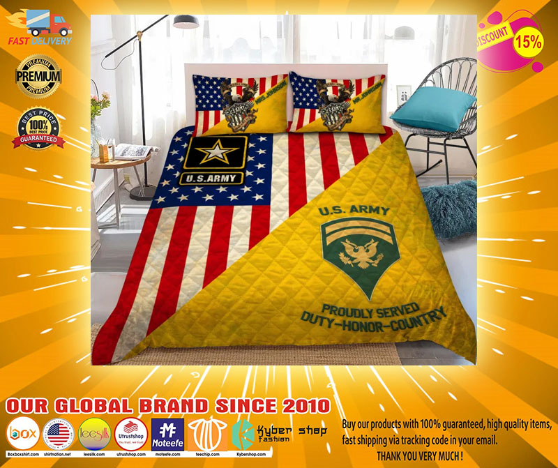 Us army proudly served duty honor country bedding set2
