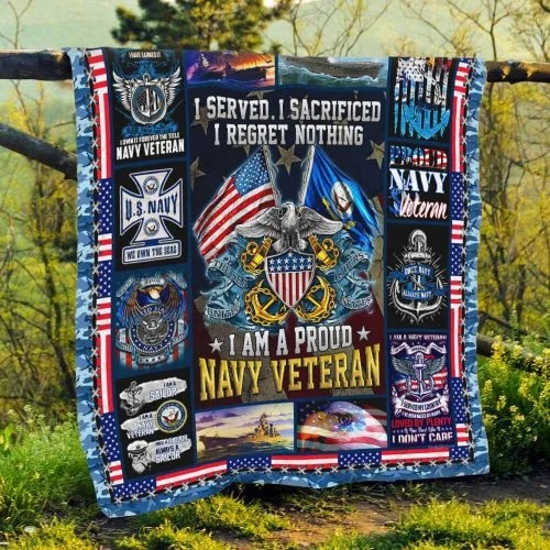 American flag I am a proud Navy veteran quilt bedding set4