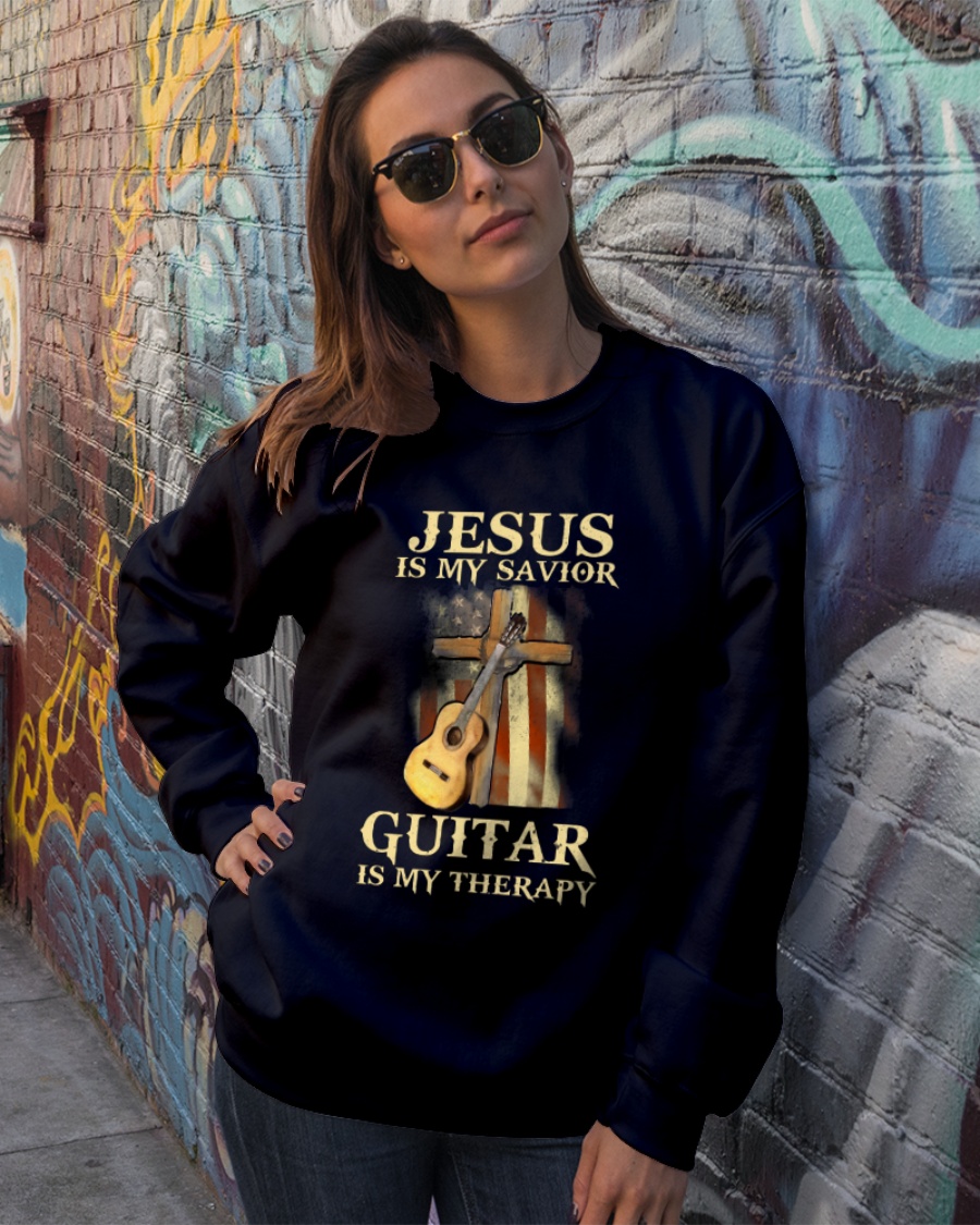 Jesus is my savior guitar is my therapy shirt 13