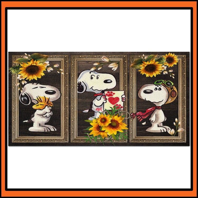 Snoopy Sunflower doormat2