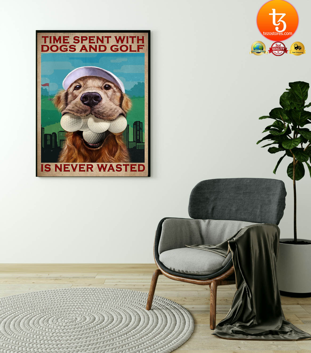 Time spent with dogs and golf is never wasted poster6