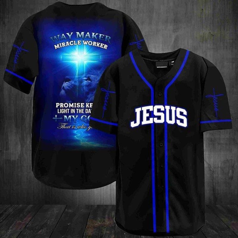 Jesus Way Maker Miracle Worker Baseball ShirtA