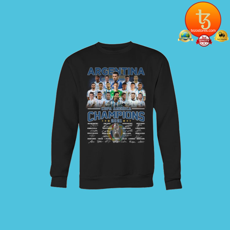 Argentia Copa America Champion 2021 signatures shirt hoodie3