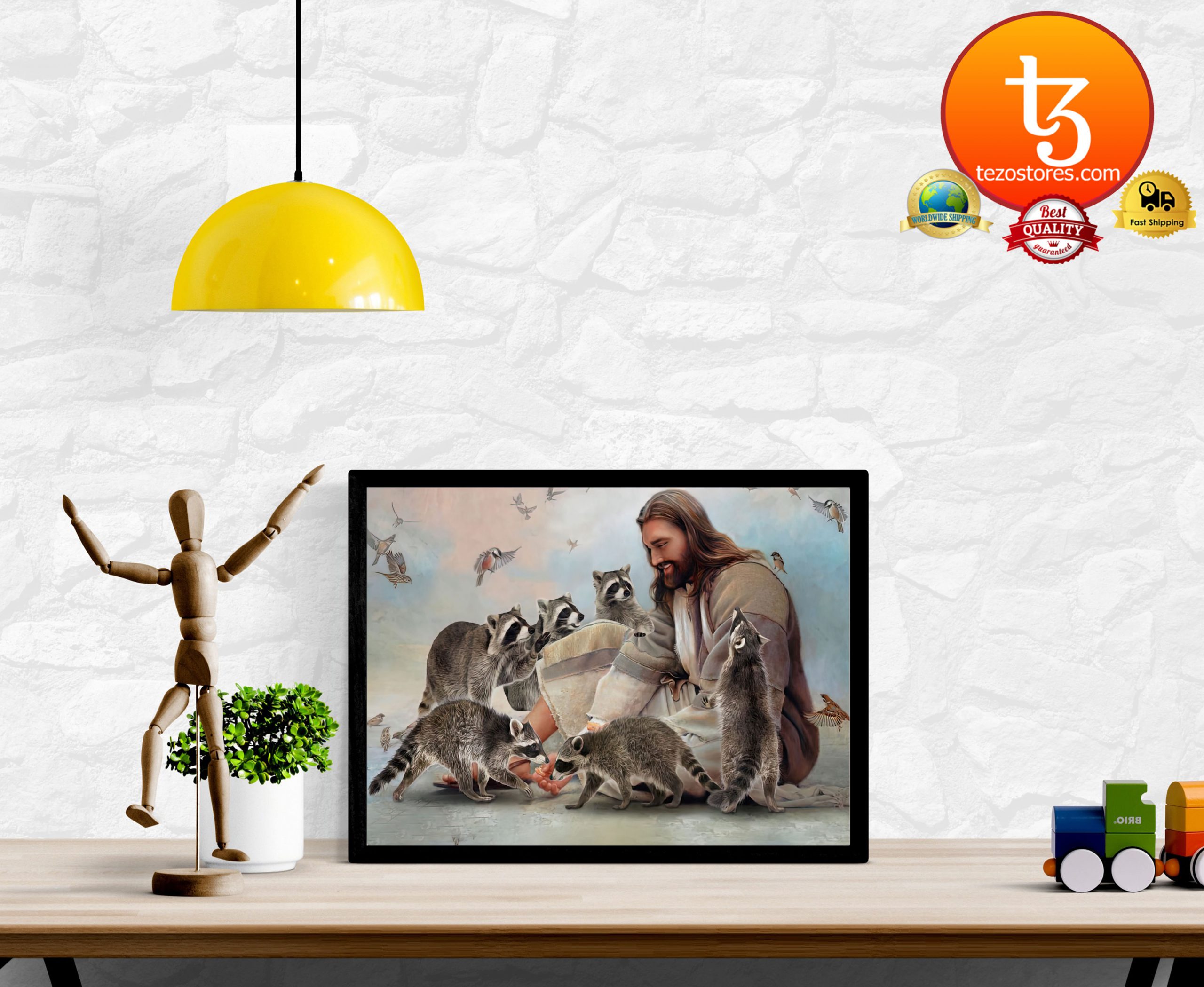 God surrounded by Raccoon Poster2