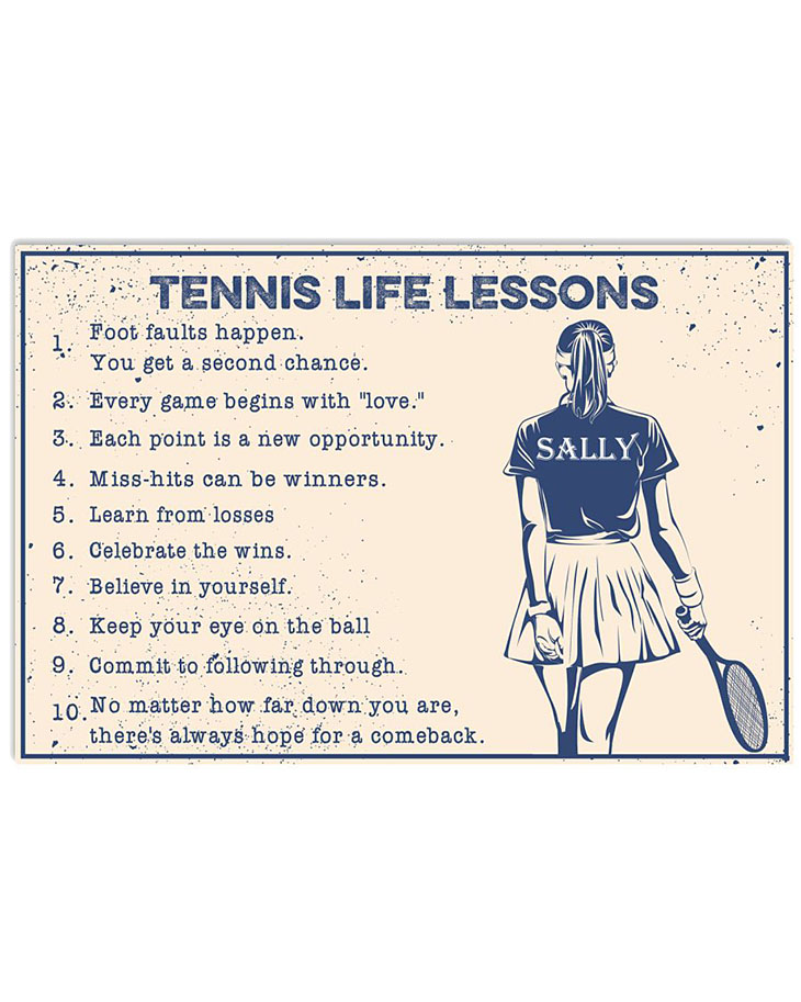 Tennis Life Lessons Custom Name Poster
