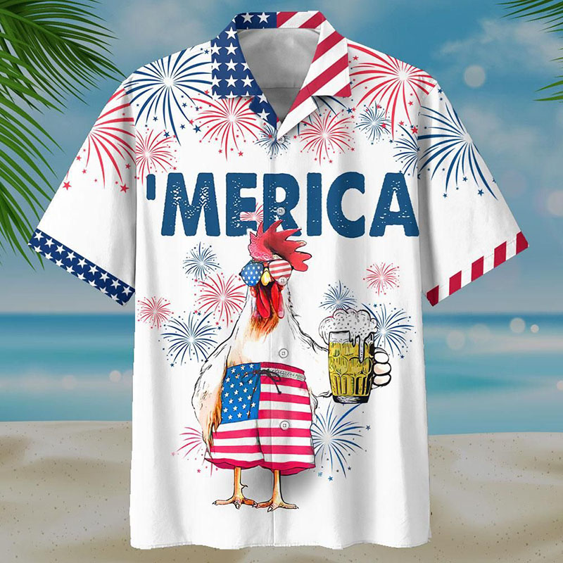 American Chicken Beer Hawaiian Shirt And Short