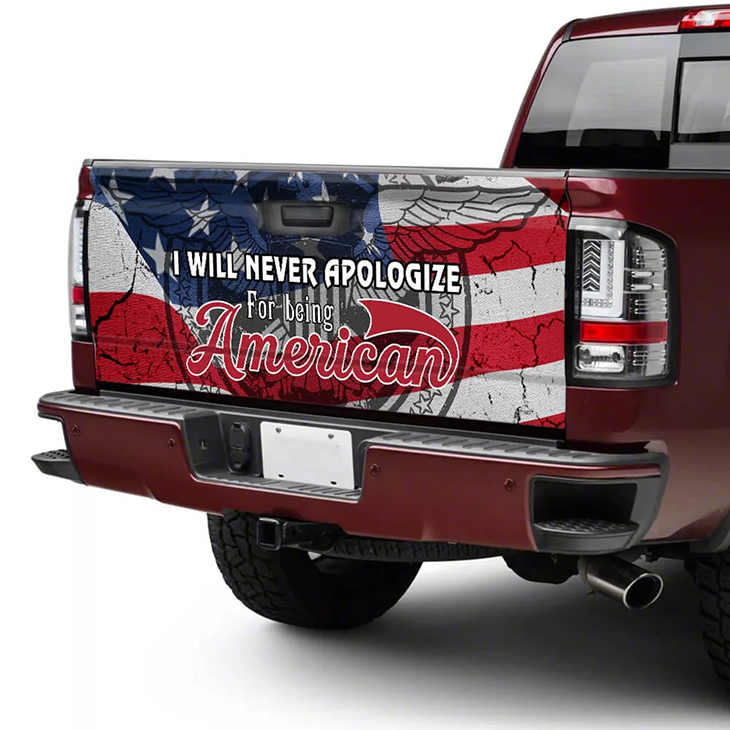 I Will Never Apologize For Being American Truck Stickera2