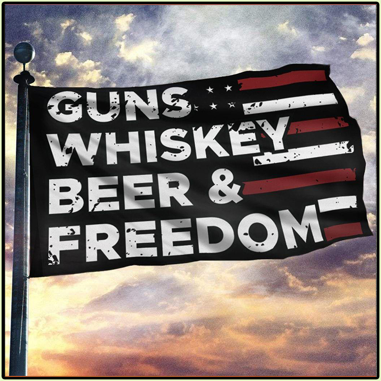 American Guns Whiskey Beer And Freedom Flag3