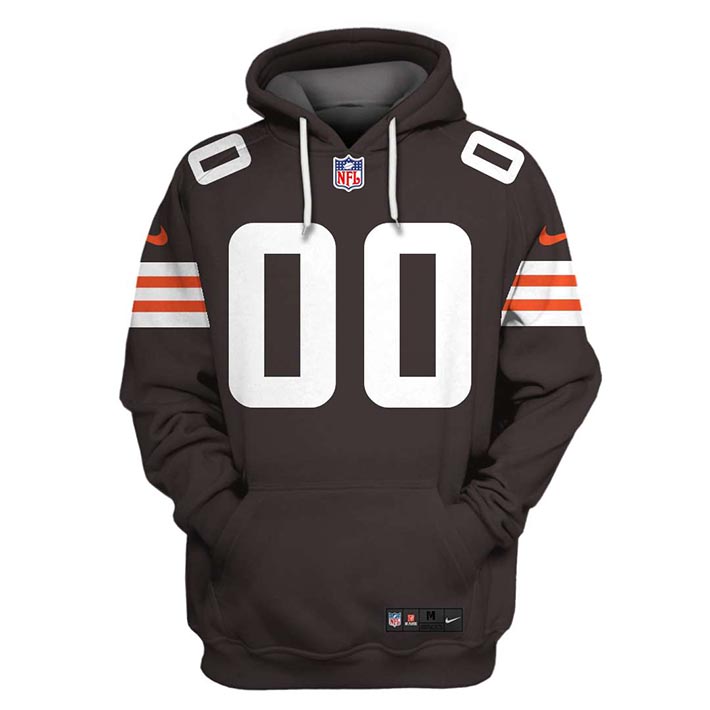 NFL Cleveland Browns Custom Name And Number 3D Hoodie Shirt
