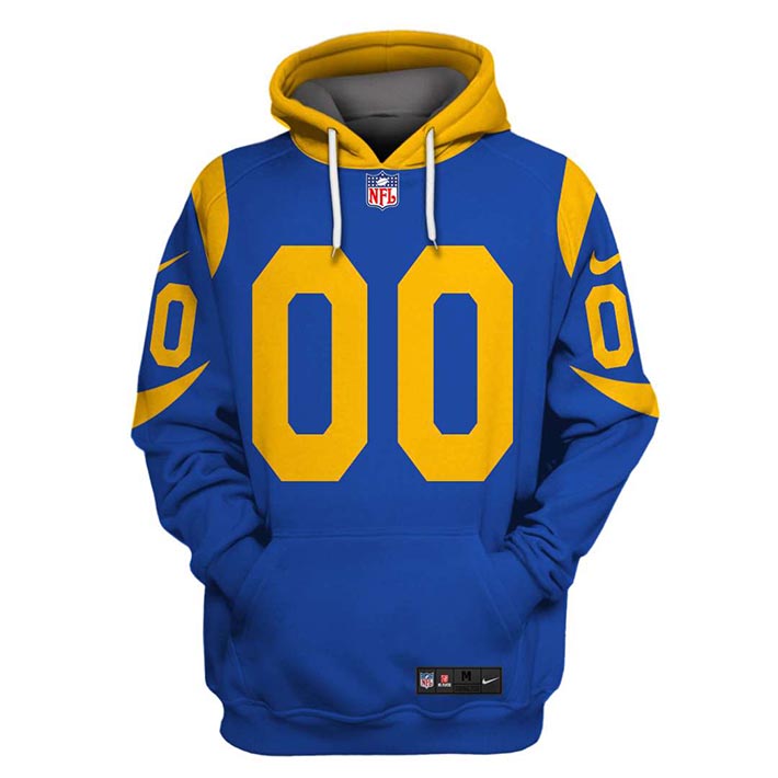 NFL Los Angeles Rams Custom Name And Number 3D Hoodie Shirt