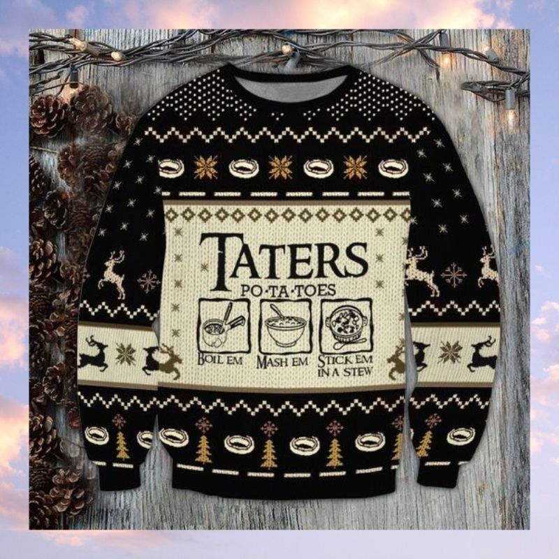 Lord of the Rings Taters Potatoes ugly christmas sweater 3