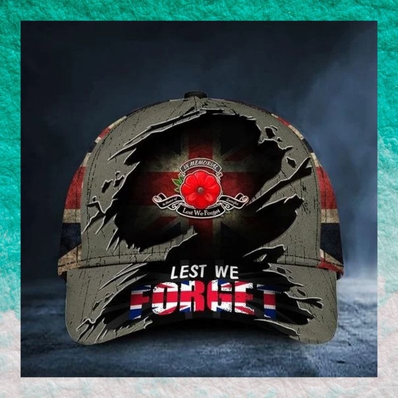 Poppy Remembrance United Kingdom UK Lets we forget cap hat 2