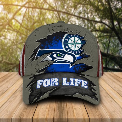 Seattle Seahawks Seattle Mariners For life cap hat 1