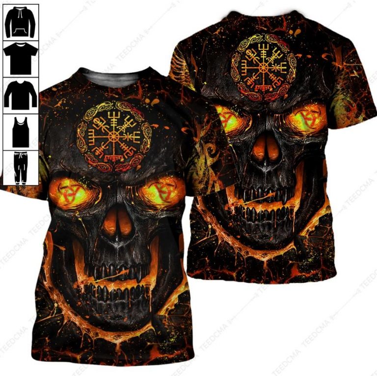 Skull Valknut Viking 3d shirt hoodie 3