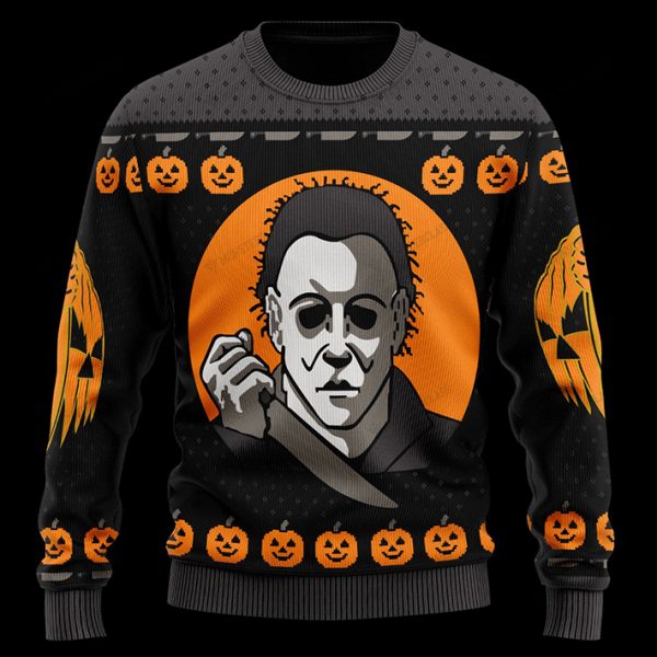 Michael Myers Halloween Knitted Ugly Christmas Sweater
