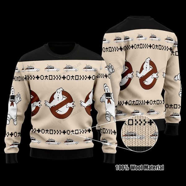 Ghostbusters Happy Halloween Knitted Ugly Christmas Sweater
