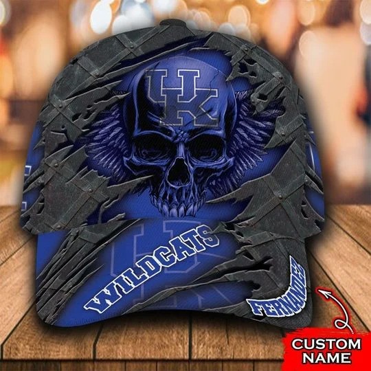 Kentucky Wildcats skull custom personalized cap hat 1