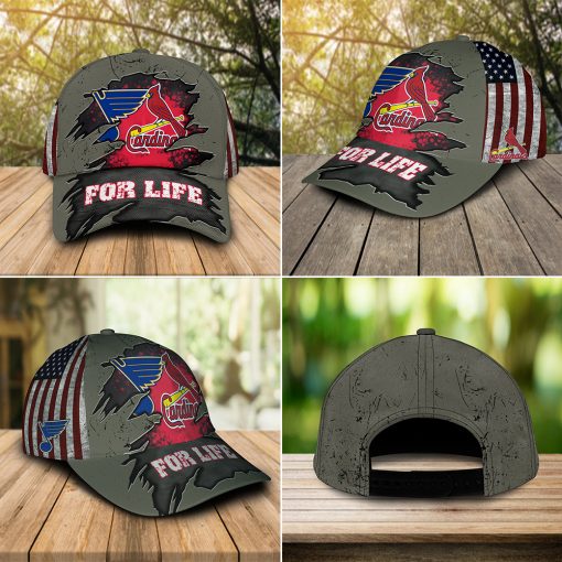 St Louis Cardinals St Louis Blues For Life cap hat 4