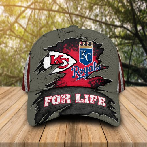 Kansas City Chiefs and Royals for life cap hat 1