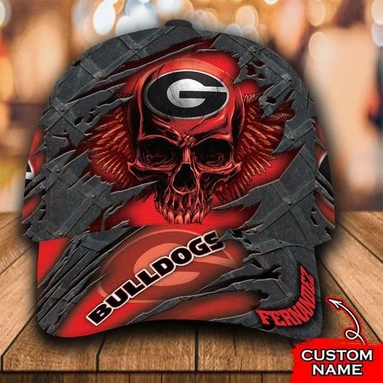 Personalized Georgia Bulldogs skull custom cap hat 1