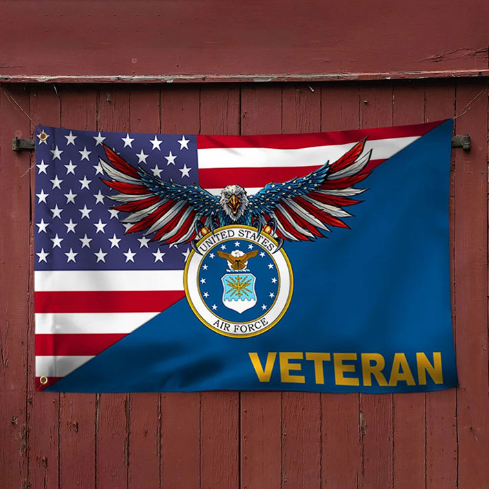 American Flag Eagle United States Air Force Veteran Flag2