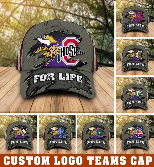 Minnesota Vikings with custom logo sport team cap 1