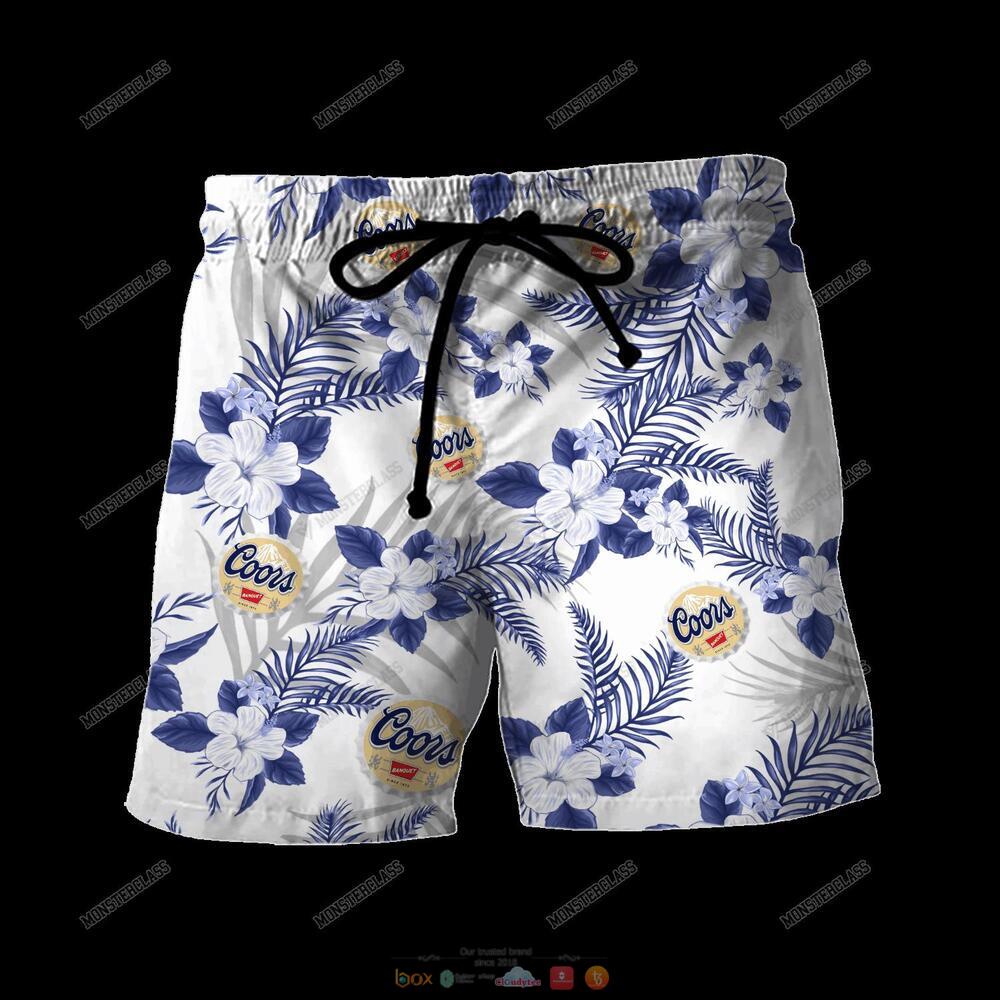 Coors Tropical Plant Hawaiian Shirt Shorts 1
