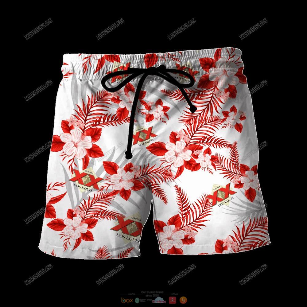 Dos Equis Tropical Plant Hawaiian Shirt Shorts 1
