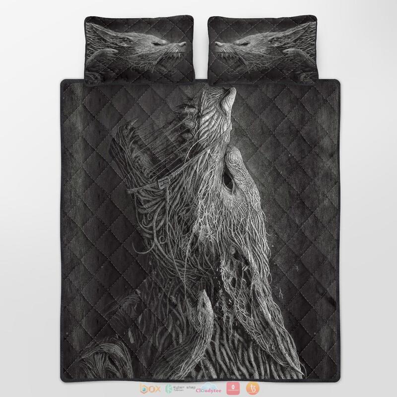 Fenrir Viking black Quilt Bedding Set 1