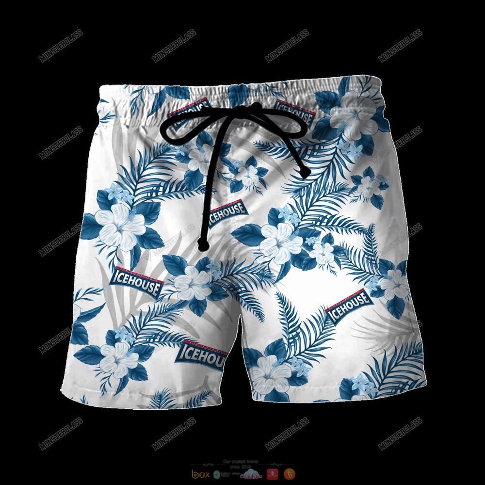 Ice House Tropical Plant Hawaiian Shirt Shorts 1