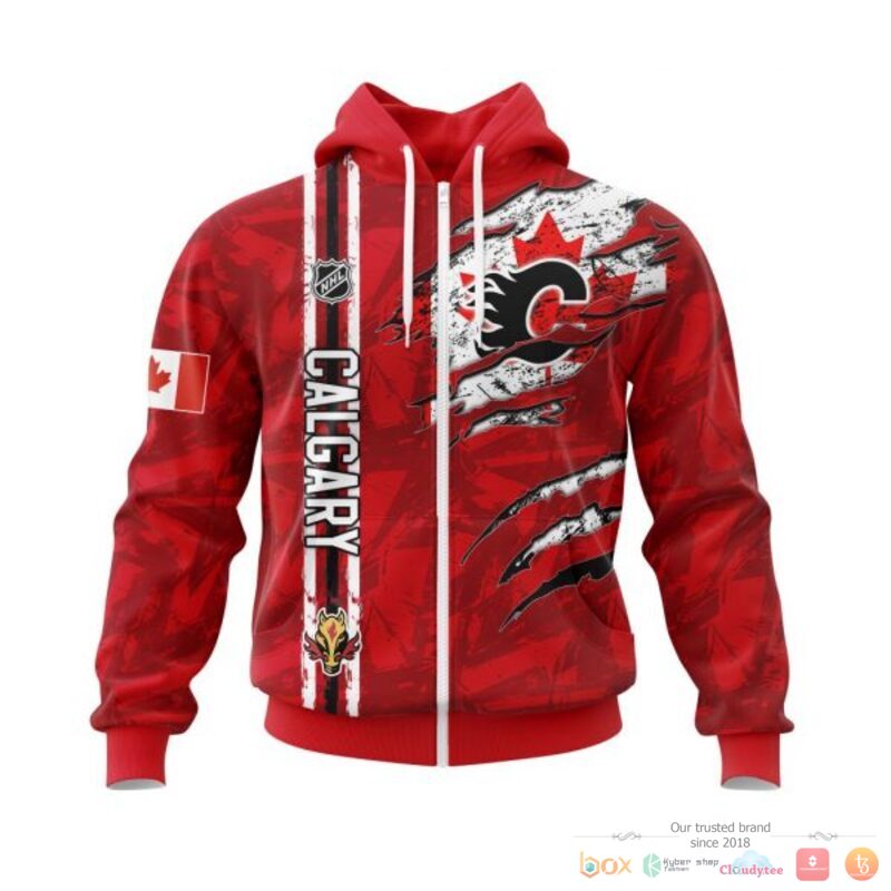 Personalized Calgary Flames With Canada Flag 3d shirt hoodie 1
