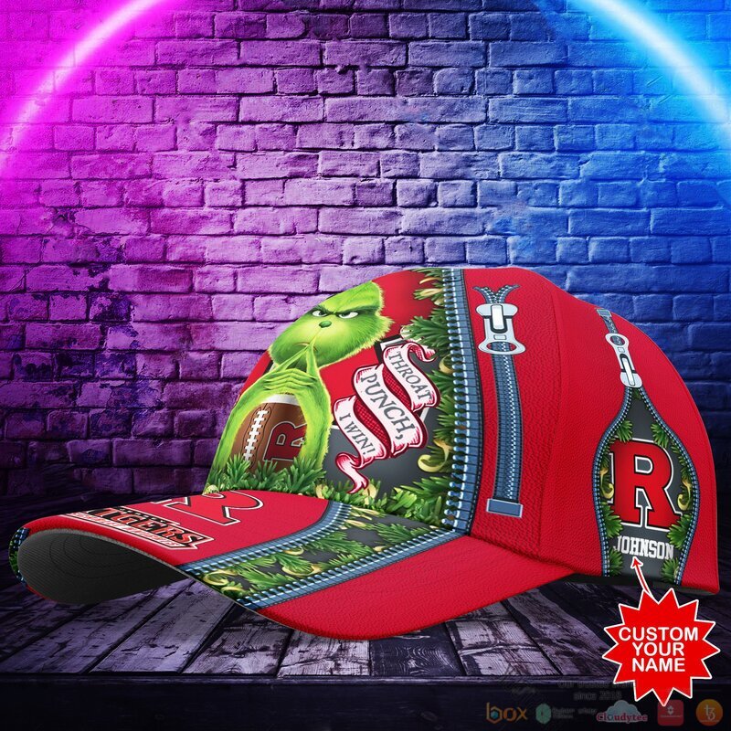 Personalized Grinch Rutgers Scarlet Knights NCAA Custom Cap 1