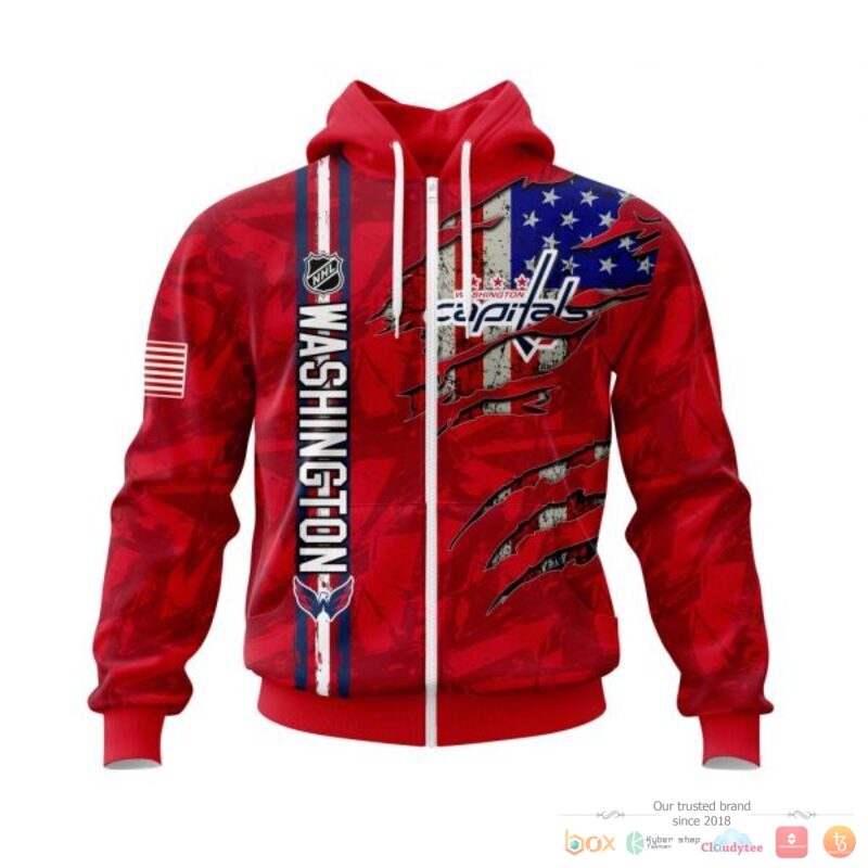Personalized Washington Capitals With American Flag 3d shirt hoodie 1