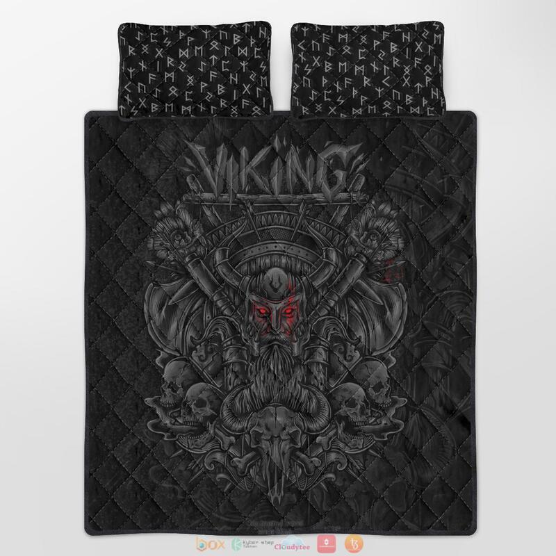 Warrior Rune black Quilt Bedding Set 1
